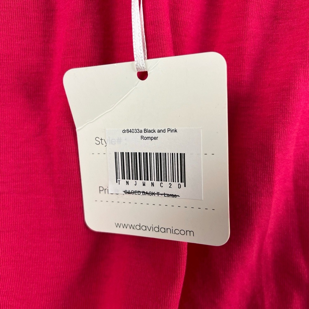 Davi & Dani Romper Womens Small Fuchsia Strapless Ruffle Elastic Waist Pink NEW - Picture 4 of 15